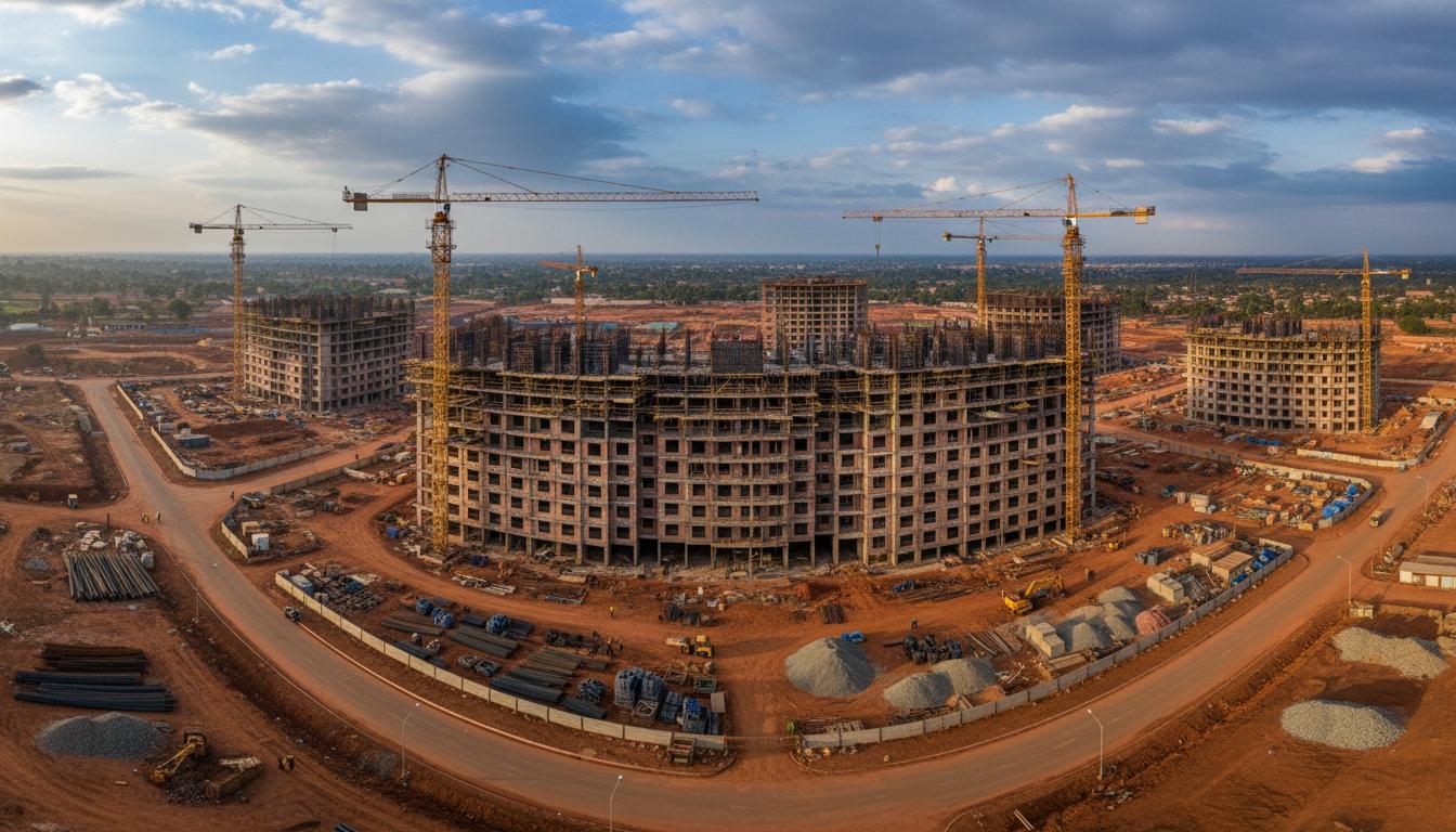Construction site aerial view