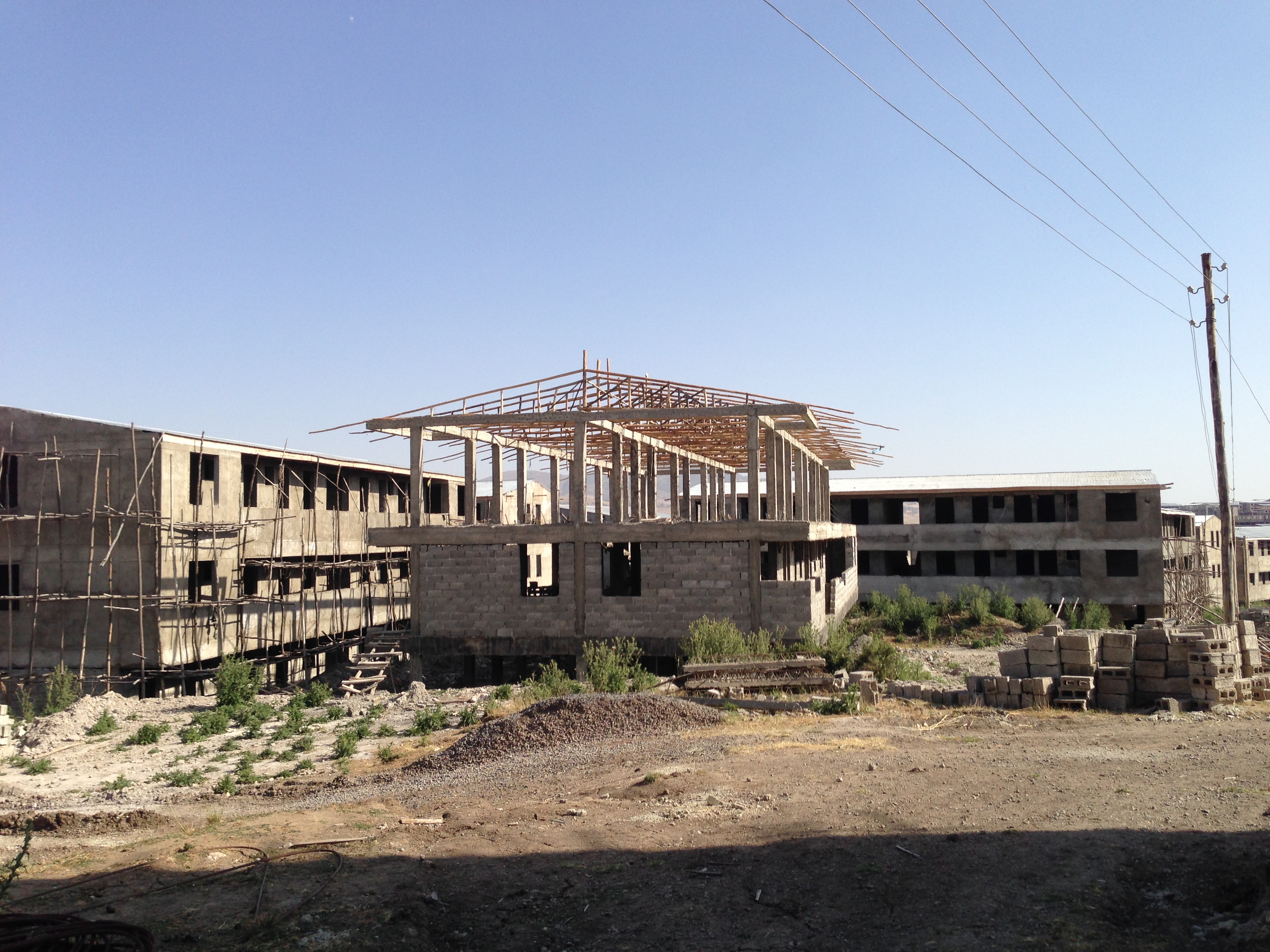 Construction site aerial view